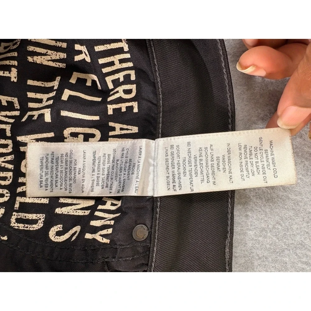 True Religion Geno‎ Relaxed Slim Black Jeans Mens 30 Stretch MDAE08N41C